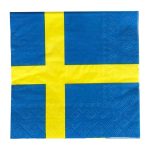 Servetter - svenska flaggan, Blå / Gul